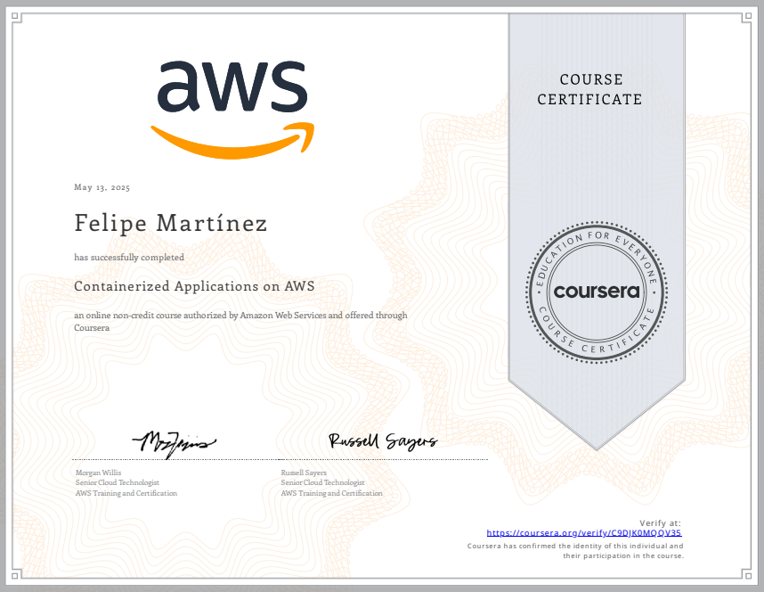 Containerized AWS Certificate